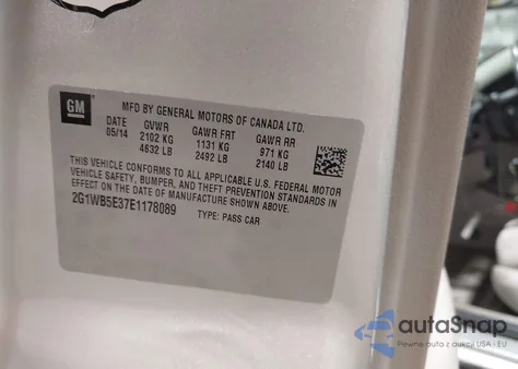 2014 Chevrolet Impala Limited Lt из США, поврежденный, VIN 2G1WB5E37E1178089